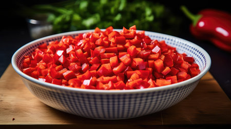 bowl chopped red pepperの素材
