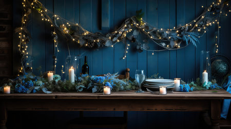 decor blue garlandの素材