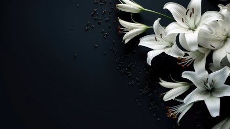 delicate black flower backgroundの素材