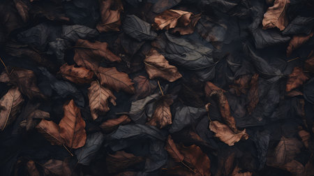organic dark leaf backgroundの素材