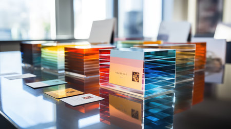 s business card on tableの素材