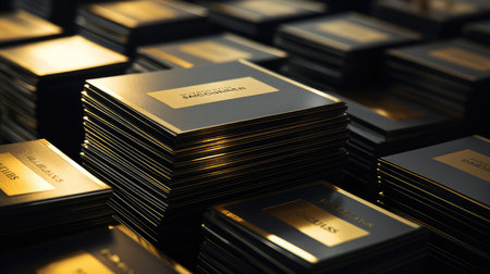 premium business card black and goldの素材
