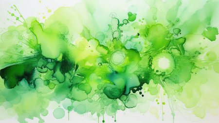 vibrant green water color backgroundの素材