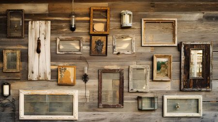 vintage old barn wood wallの素材