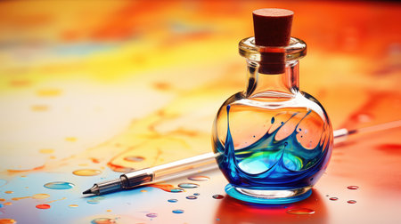 vibrant dropper bottle drawingの素材