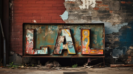 weathered old painted metalの素材