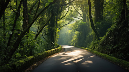 trees jungle roadの素材