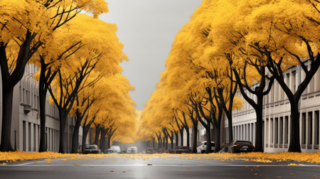 vibrant ginko treesの素材