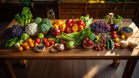 fruits kitchen table perspectiveの素材