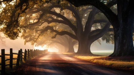 leaves fall country roadの素材