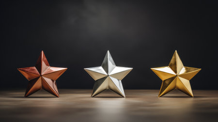 award gold silver bronze starの素材