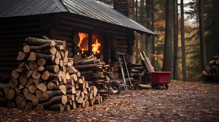 rustic fire logの素材