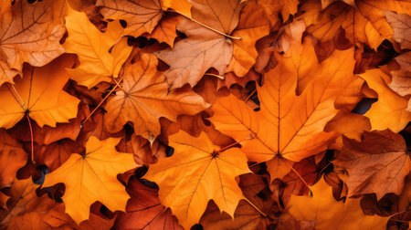 foliage fall leaves orangeの素材