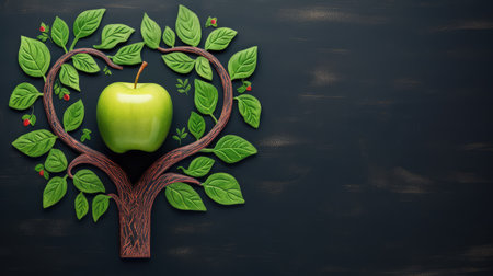 photo green chalkboard appleの素材