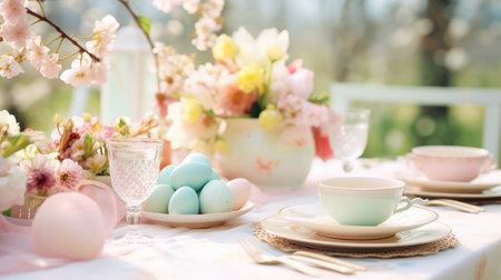 centerpieces easter table backgroundの素材