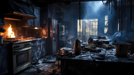 aftermath house fire kitchenの素材