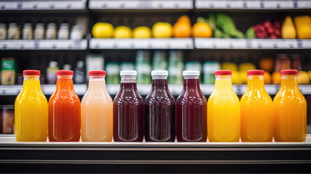 colorful juice bottlesの素材