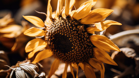 sunflower dried plantsの素材