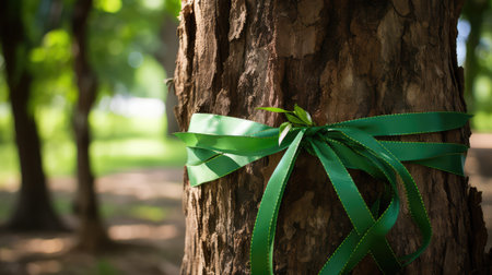 vibrant green ribbonsの素材