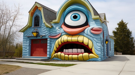 playful funny houseの素材