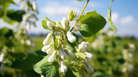 bloom soybean plantの素材
