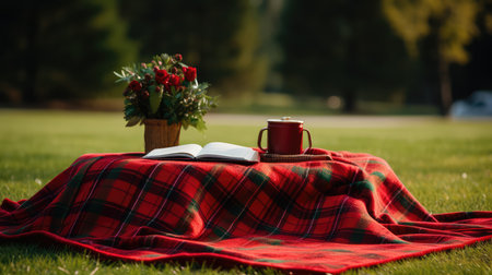 outdoor red tartanの素材