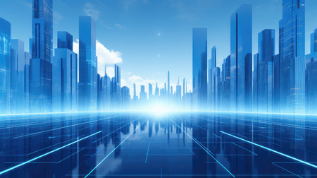 technology sci-fi abstract blueの素材