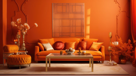 sophistication orange and gold backgroundの素材