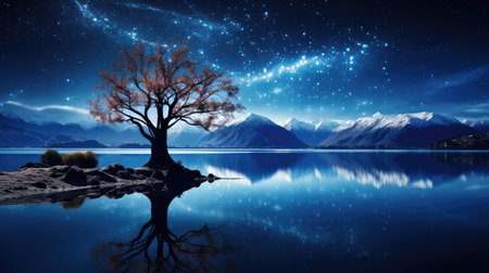 moon wanaka treeの素材