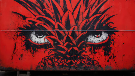 graffiti pineapple texture backgroundの素材