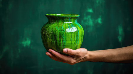 pot paint greenの素材