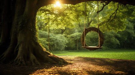 leaves tire swing treeの素材