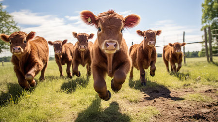 playful red angusの素材