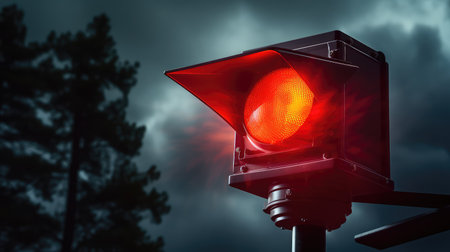 flashing red alert lightの素材