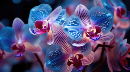 beauty pink and blue flowersの素材