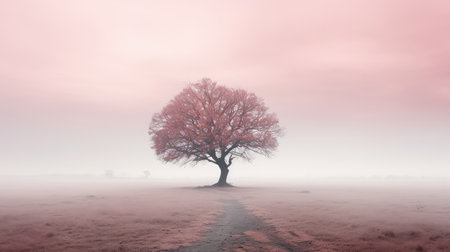 tree solid pink backgroundの素材