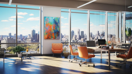 skyline open office windowの素材