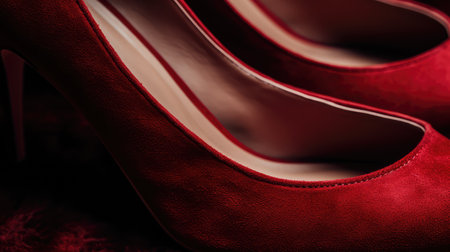 heels red suedeの素材