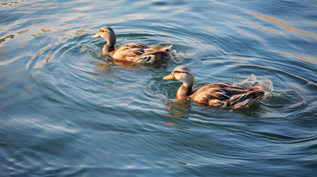 ducks ripple waterの素材