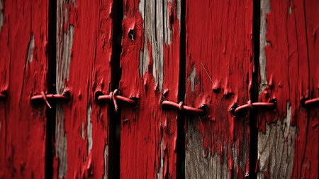 rustic red fenceの素材