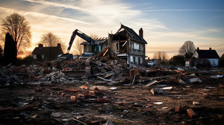 destruction torn down houseの素材