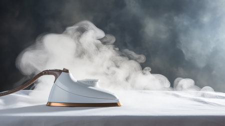 iron steam white backgroundの素材