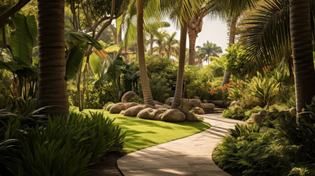 pathway palm tree bordersの素材