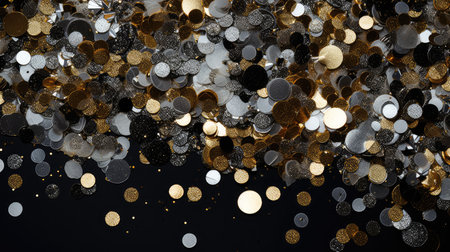 metallic silver and gold confettiの素材