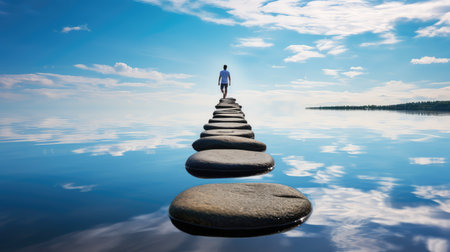 nature stepping stones waterの素材