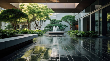 serene water in officeの素材