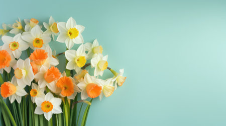 daffodils vertical spring flower backgroundの素材