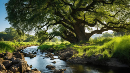 creek riparian treesの素材