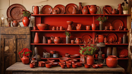 handmade red showcaseの素材