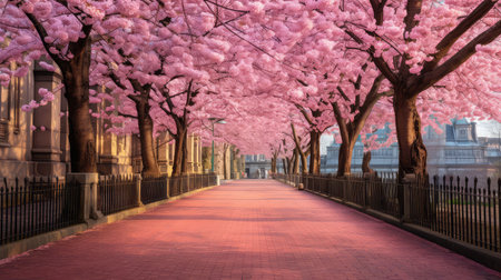 pink trees borderの素材